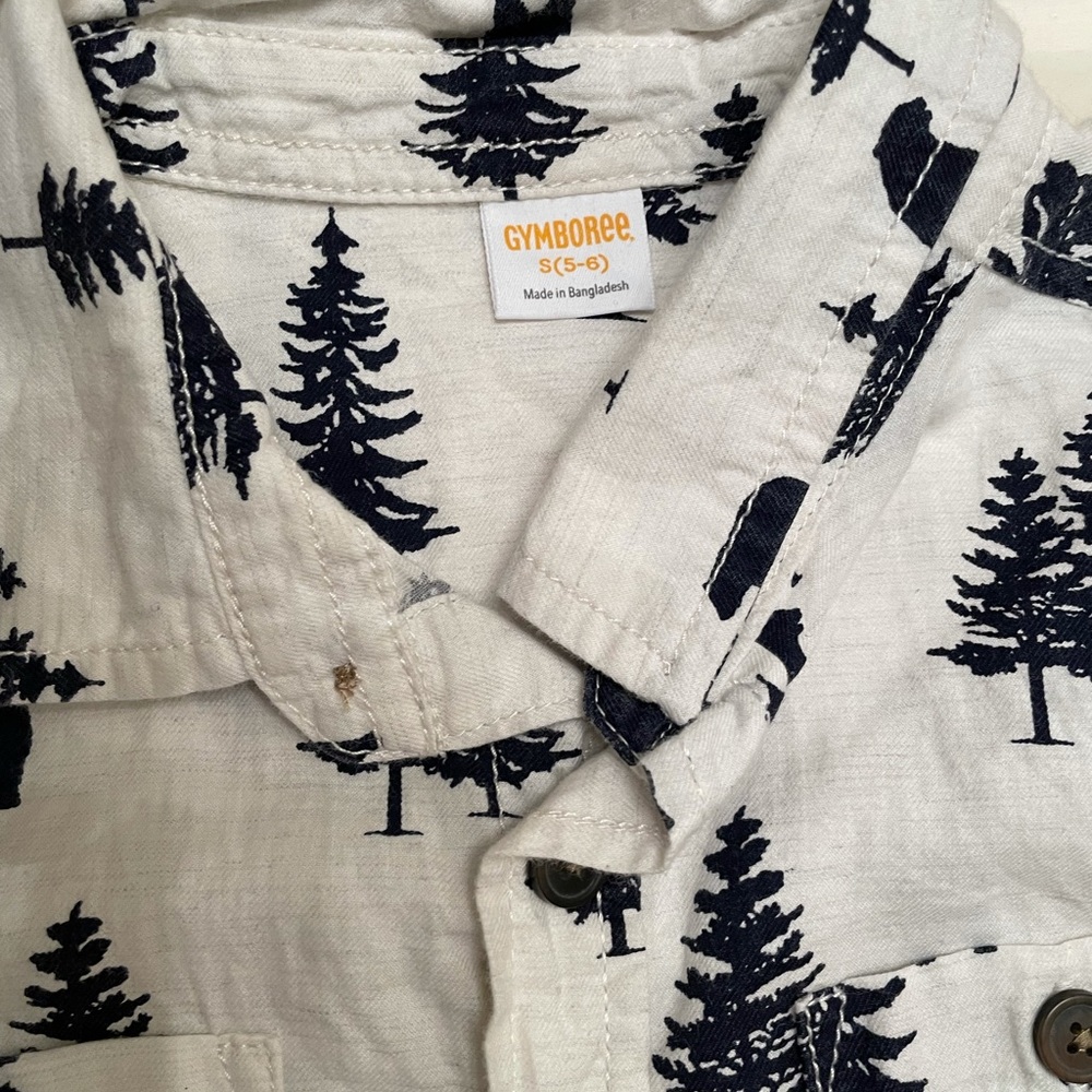 Boys Graphic print button down shirt